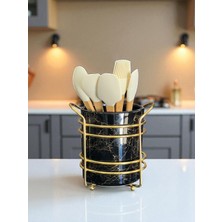 Feray Home Kaşıklık - Siyah Mermer Gold