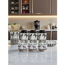 Feray Home Çeyiz Seti - 104 Zebra At Desen Mutfak Seti Gümüş