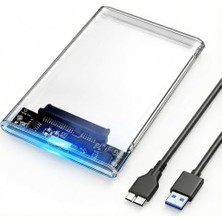 Kazan Hobi 2.5" Sata Hdd/ssd Harici Disk Kutusu, USB 3.0 Micro-B 5gbps’e Kadar Hız, 4tb’a Kadar Destek, Windows/mac/linux Uyumlu, Taşınabilir Şeffaf Harddisk Kutusu