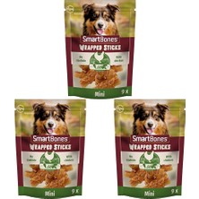 Smartbones Chickenwrapsticks Mini Küçük Boy Tavuklu Burgu Çubuklar 9'lu, 112 gr Köpek Ödülü