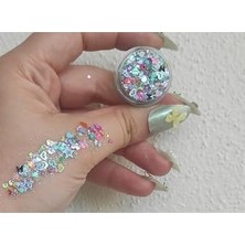 Kazan Hobi Glitter Jel Kelebek Kalp Jel Krem Far, Yüz ve Vücut Simi, SERASHINEGOZFARI78