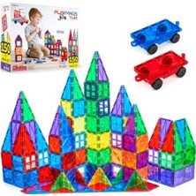 Kazan Hobi 150 Parça Manyetik Blok Seti, 3D Magnet Yapı Taşları, Araba Dahil Stem ve Montessori Yapı Seti