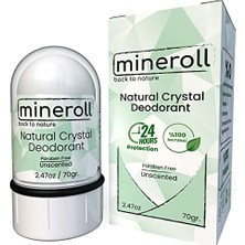 Kazan Hobi Doğal Kristal Deodorant, Vegan, Kokusuz, 24 Saat Koruma, Kadın ve Erkekler Için, Alum Taşı, Mineral Tuz, Roll-On, 70 G