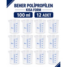 Labolist Beher Polipropilen - Kısa Form 100  ml 12 Adet