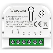 Kazan Hobi Xenon Smart Uygulama Denetimli Tuya Uyumlu Google Home/alexa Destekli Switch Akıllı X7054 Zigbee Ikili Anahtar Işık Şalteri Röle Modülü Mobil