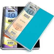 Kazan Hobi Defter; Uninote I'm Smart Spiralli 8+4 Ayraçlı 300 Yaprak 600 Sayfa 12 Bölmeli, 8 Bölüm Kareli 4 Bölüm Çizgili Sert Kapak Akıllı Tasarım (Karışık Renklerde)