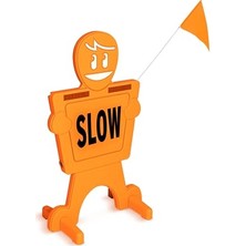 Kazan Hobi Slow Down Man! Sokak Güvenliği Işareti, 9 Çıkartma Seçeneği ve Bayraklı, Mahalleler Için 9 Ayak Yüksek Görünürlüklü Çocuk Tabelası