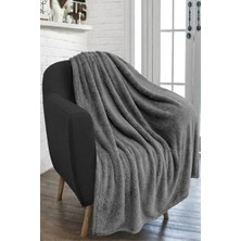 Kazan Hobi Antrasit Wellsoft Tv Battaniyesi, 100X170 Cm, Füme Polyester
