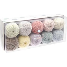 Kazan Hobi Nilli Nilli Şönil Yün Tığ ve Örgü Seti, 10 x 25 G, Pastel 016