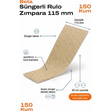 Uniflex 115 mm Süngerli Rulo Zımpara 150 Kum 50 cm Esnek Yumuşak Tabanlı