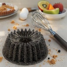 Kazan Hobi Thermo Döküm Gövdeli Keskin Kek Kalıbı, 26 Cm, Dilimli ve Döküm, Siyah Granit Benekli Pişirme Kabı, Dayanıklı Alüminyum Alaşım