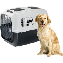 Kazan Hobi Köpek Taşıyıcı Clıpper Plus, Iata Onaylı Seyahat Kafesi, Maksimum 45 Kg, Çift Bölmeli, Çekme Saplı, 93 x 65 x Y 68 cm