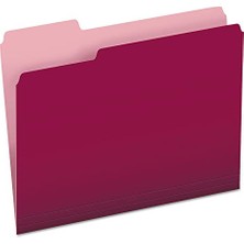 Kazan Hobi Iki Renkli Dosya, 1/3 Kesim Üst Sekme, Letter, Burgundy/light Burgundy, 100/KUTU