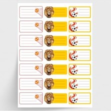 Kazan Hobi Sarı-Kırmızı Isimlik Okul Etiketi; Sticker Seti, 210 Adet