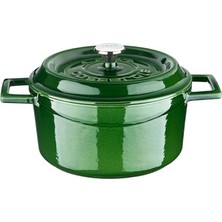 Kazan Hobi Premium Serisi Döküm Yuvarlak Tencere 20 cm Majolik Yeşil