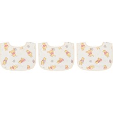 Kazan Hobi Disney Winnie Lisanslı Karakter Baskılı %100 Pamuk Bebek 3'lü Önlük, Çok Renkli, 30X25 cm