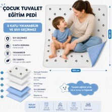 Kazan Hobi Yıkanabilir, Sıvı Geçirmez, Pati Desenli Çocuk Tuvalet Eğitim Pedi, 100X100 cm
