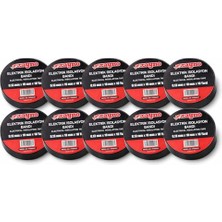 Kazan Hobi 10'lu 0.13 mm x 19 mm x 10 Siyah Rayno Elektrik Izolasyon Bandı Set – Yard – Elektrik Bandı – Profesyonel Yalıtım Bandı