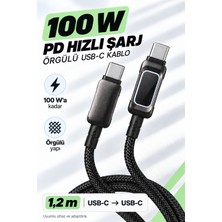 Mo Dou 100W Pd Type-C To Type-C Hızlı Şarj ve Data Kablosu 5A Örgülü Şarj Usb-C 1,2 Metre