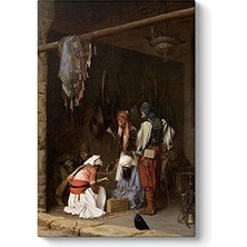 Kazan Hobi Jean Leon Gerome Satranç Oynayan Başıbozuk Askerleri Tablosu, 60 x 90