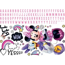 Kazan Hobi RMK5156GM Minnie Mouse Soy ve Yapıştır Alfabeli Dev Duvar Çıkartmaları
