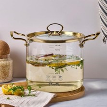Kazan Hobi Logan Gold 5,5 L Cam Kapaklı Tencere, 20X20 cm