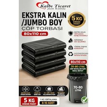 Kazan Hobi Poşet, Ekstra Kalın Çöp Torbası 80X110 cm Siyah Çöp Poşeti 5 kg Dökme Dayanıklı