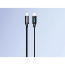 Kazan Hobi 5A 100W 120 cm Type-C To Type-C Dijital Ekranlı Hızlı Şarj/data Kablosu