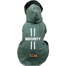 Kazan Hobi Koyu Yeşil Security Kapüşonlu Köpek ve Kedi Sweatshirtü, M Beden