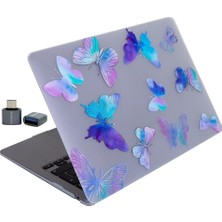 Kazan Hobi 13,6 Inç MacBook Air A2681 A3113 A3240 A3449 M2 M3 M4 M5 Uyumlu Papatya Desenli Sert Kılıf, Mor