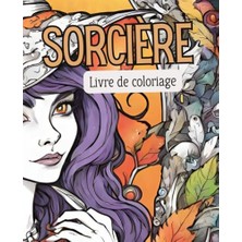 Kazan Hobi Livre De Coloriage De Sorcières De 51 Pages, Livre De Coloriage D'halloween, Livre De Coloriage D’octobre, Sorcières Coloriant!