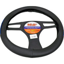 Nyf A-19 Geçmeli Direksiyon Kılıfı Fosforlu Siyah (Dama Mavi) 38 cm