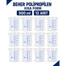 Labolist Beher Polipropilen - Kısa Form 500  ml 12 Adet