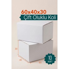 10 Adet 60X40X30 cm Büyük Boy Taşınma Kolisi – Bc Dalga Çift Oluklu Beyaz Koli – Dayanıklı Taşıma ve Kargo Kolisi