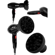Kazan Hobi Alman 3600 W Professional Saç Kurutma Makinesi, Ac Motor, Fön Makinesi, Difüzör ve 2 Adet Başlık