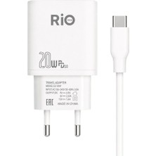 Rio Battery Flayse 20W Power Delivery 3.0 USB Hızlı Şarj Adaptörü ve Kablo Seti