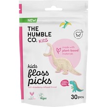 Kazan Hobi Mısır Nişastalı Çocuk Diş Ipi 30 Pcs, Çilek Aromalı Dinozor Şekilli, Bitki Bazlı, Tekrar Kullanılabilir