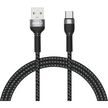 Kazan Hobi Shira Serisi Siyah Type-C USB Kablo 1 Metre