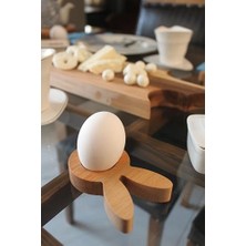Kazan Hobi Tekli Tavşan Figürlü Ahşap Yumurtalık, Sofra Sunumu