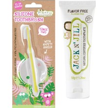 Kazan Hobi Bebek ve Çocuk Diş Fırçası Seti, Silikon Fırça ve Aromasız Diş Macunu, 50 G