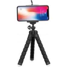 ProDepo Tek Ebat Cep Telefonu Için Ahtapot Tripod Selfie Mini Esnek Masa Üstü Stand (T-1) Siyah Sabitleyici