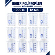 Labolist Beher Polipropilen - Kısa Form 1000  ml 12 Adet