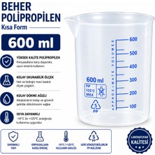 Labolist Beher Polipropilen - Kısa Form 600  ml