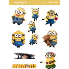 Pofy Studio Pofystudio Minions Sticker Seti 16 Adet Suya Dayanıklı Etiket, Minyonlar Sticker, Ajanda Laptop Tablet Journal