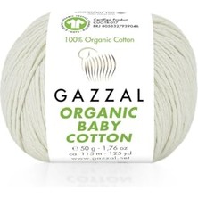 Kazan Hobi Organic Baby Cotton, 50 G, Örgü Yünü, 436, Krem