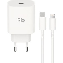 Rio Battery Flayse R5 20W Hızlı Şarj Adaptörü ile Usb-C Lightning Kablo Seti