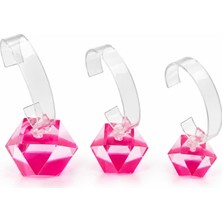 Stand Market Saat Standı 3'lü Set Kristal Model Pembe