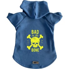 Kazan Hobi Kapişonlu Sweatshirt Köpek ve Kedi Kıyafeti, Mavi Bad To The Bone, L Beden
