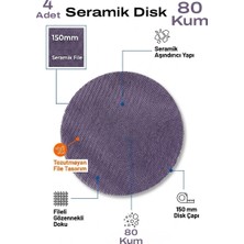 Uniflex 150 mm File Disk Zımpara 80 Kum 4 Adet Seramik Aşındırıcı Tozutmayan Doku