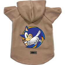 Kazan Hobi Bej Sonic Kapüşonlu Polar Köpek ve Kedi Sweatshirt Elbisesi, Xl Beden